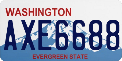 WA license plate AXE6688