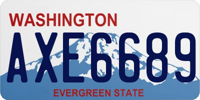 WA license plate AXE6689