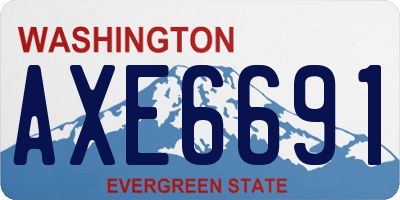 WA license plate AXE6691
