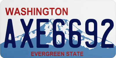 WA license plate AXE6692