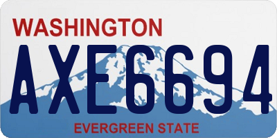 WA license plate AXE6694