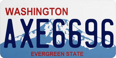 WA license plate AXE6696