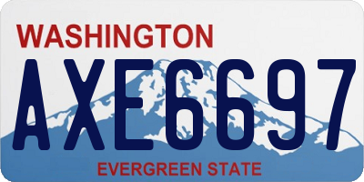 WA license plate AXE6697