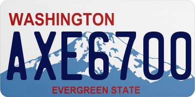 WA license plate AXE6700