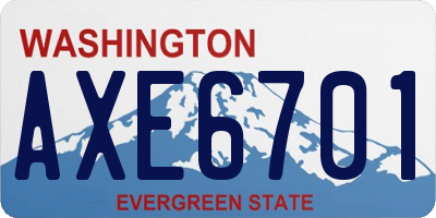 WA license plate AXE6701