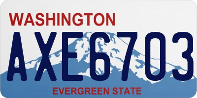 WA license plate AXE6703