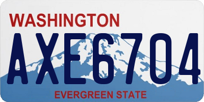 WA license plate AXE6704