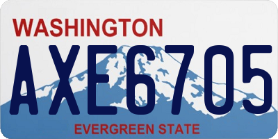 WA license plate AXE6705