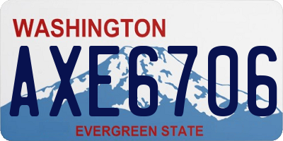 WA license plate AXE6706