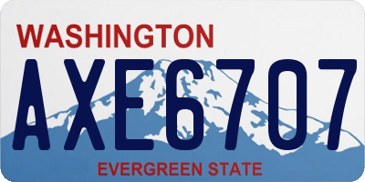 WA license plate AXE6707