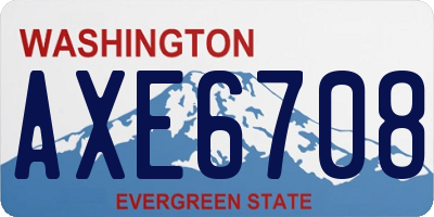 WA license plate AXE6708