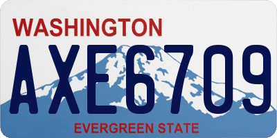 WA license plate AXE6709