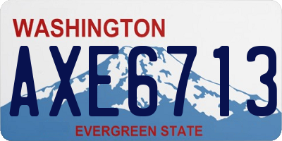 WA license plate AXE6713