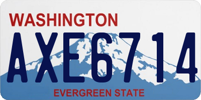 WA license plate AXE6714