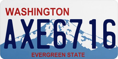 WA license plate AXE6716