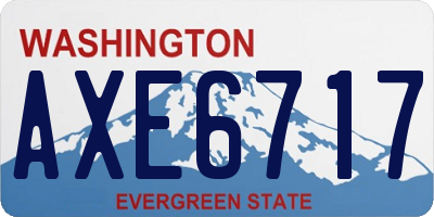 WA license plate AXE6717