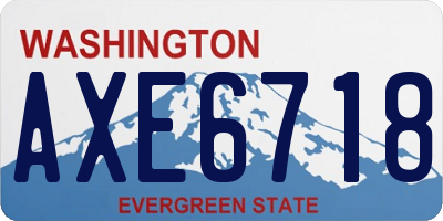 WA license plate AXE6718