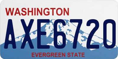 WA license plate AXE6720