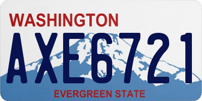 WA license plate AXE6721