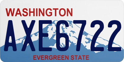 WA license plate AXE6722