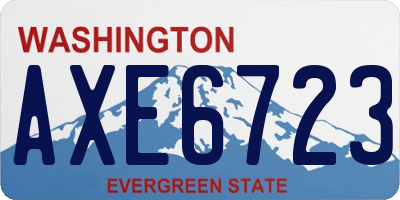 WA license plate AXE6723