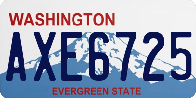 WA license plate AXE6725