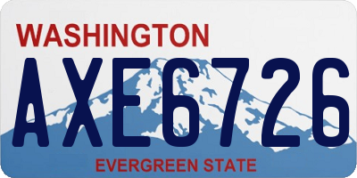 WA license plate AXE6726