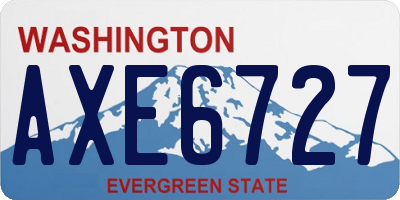WA license plate AXE6727