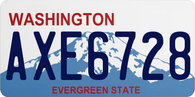 WA license plate AXE6728