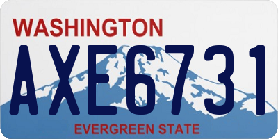 WA license plate AXE6731