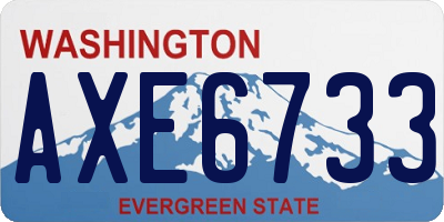 WA license plate AXE6733