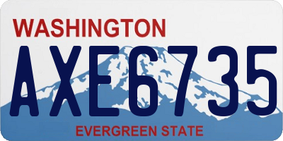 WA license plate AXE6735