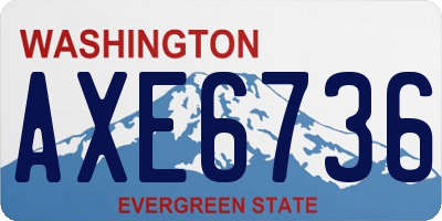WA license plate AXE6736