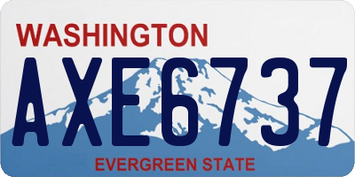 WA license plate AXE6737