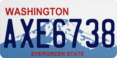 WA license plate AXE6738