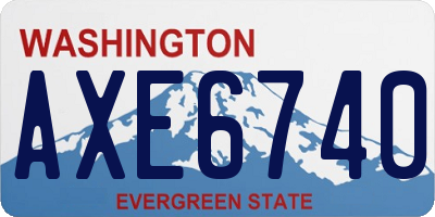 WA license plate AXE6740