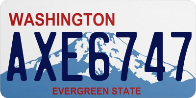 WA license plate AXE6747