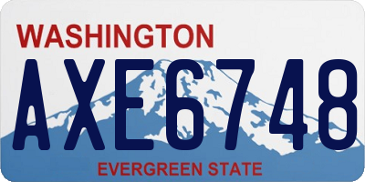 WA license plate AXE6748