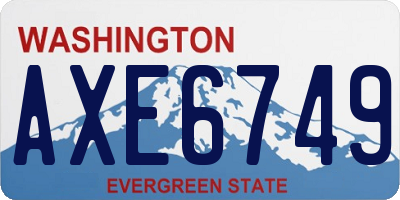 WA license plate AXE6749