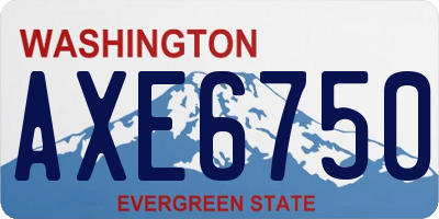 WA license plate AXE6750