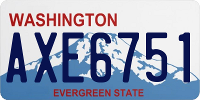 WA license plate AXE6751