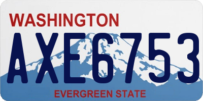WA license plate AXE6753
