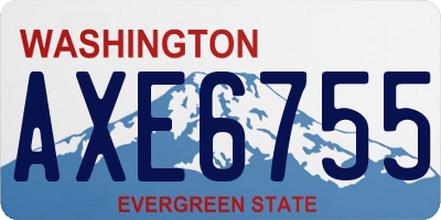 WA license plate AXE6755