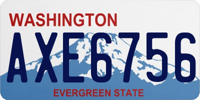 WA license plate AXE6756