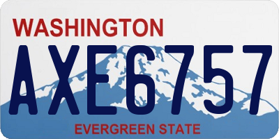 WA license plate AXE6757
