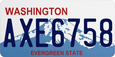 WA license plate AXE6758