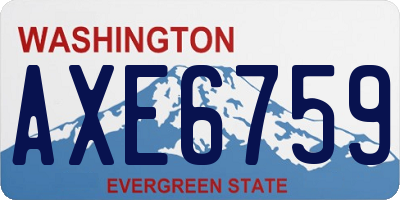 WA license plate AXE6759