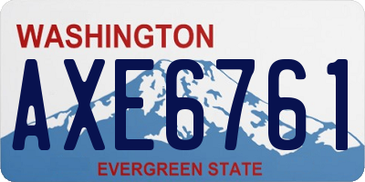 WA license plate AXE6761