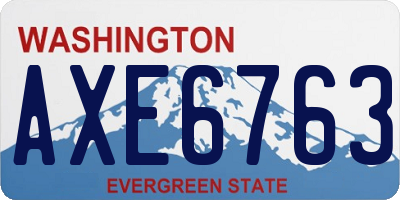 WA license plate AXE6763