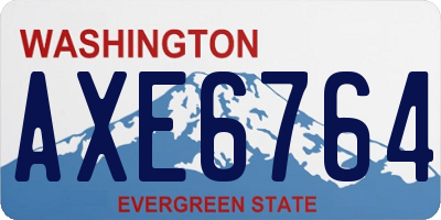 WA license plate AXE6764